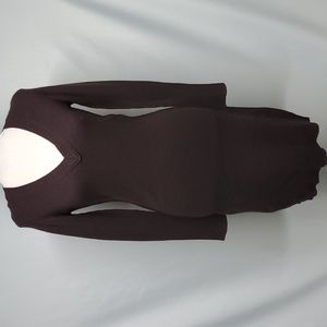 Malika brown cashmere v neck sweater dress size XS